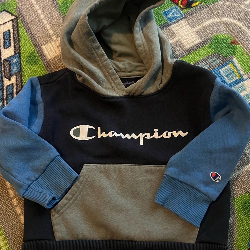 Champion Kids' Black and Blue Hoodie